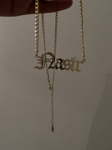 Old English Font Name Necklace/Unisex