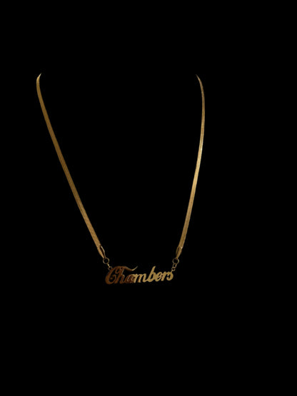 Custom Name Necklace with Snake Chain