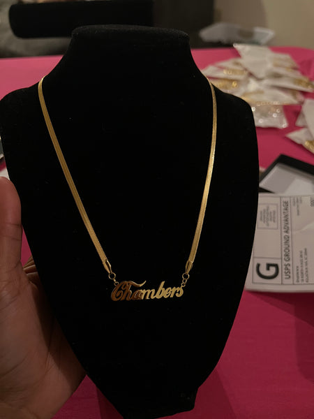 Custom Name Necklace with Snake Chain