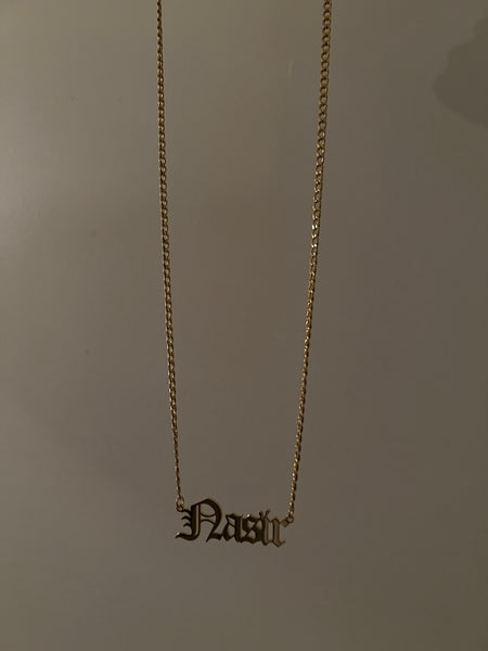 Old English Font Name Necklace/Unisex