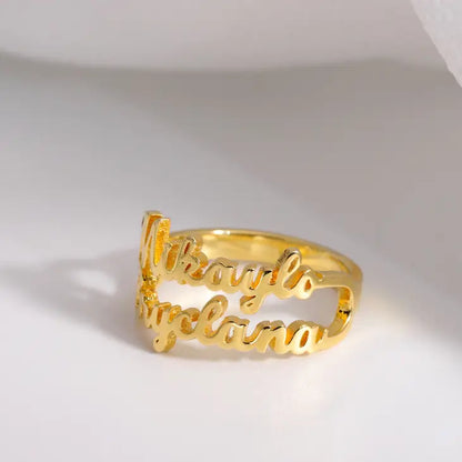 Custom Two Names Ring