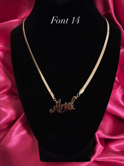 Custom Name Necklace with Snake Chain