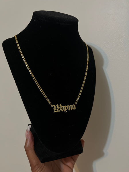 Old English Font Name Necklace/Unisex