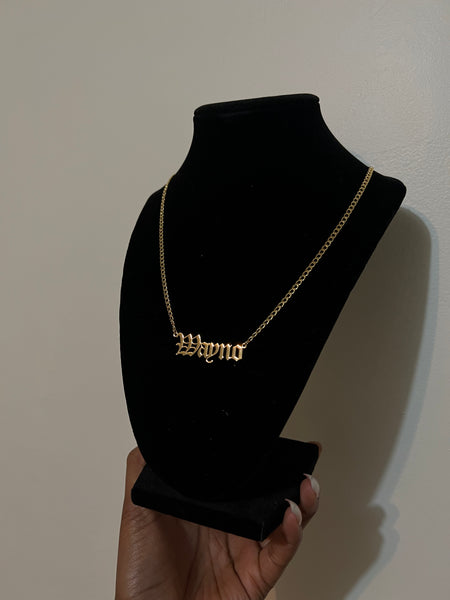 Old English Font Name Necklace/Unisex