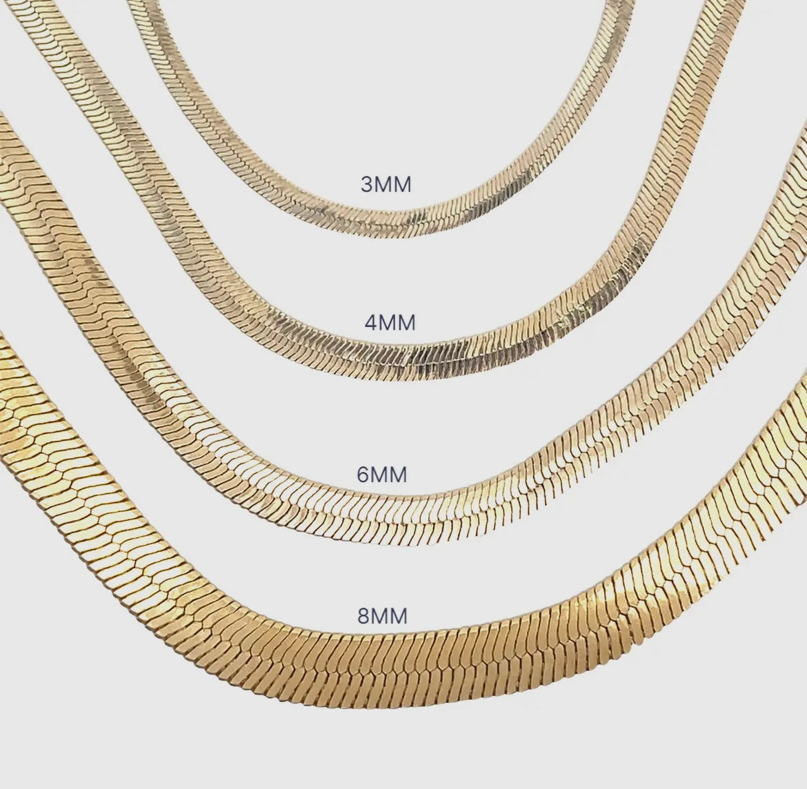 18K Gold Filled Herringbone Snake Chain