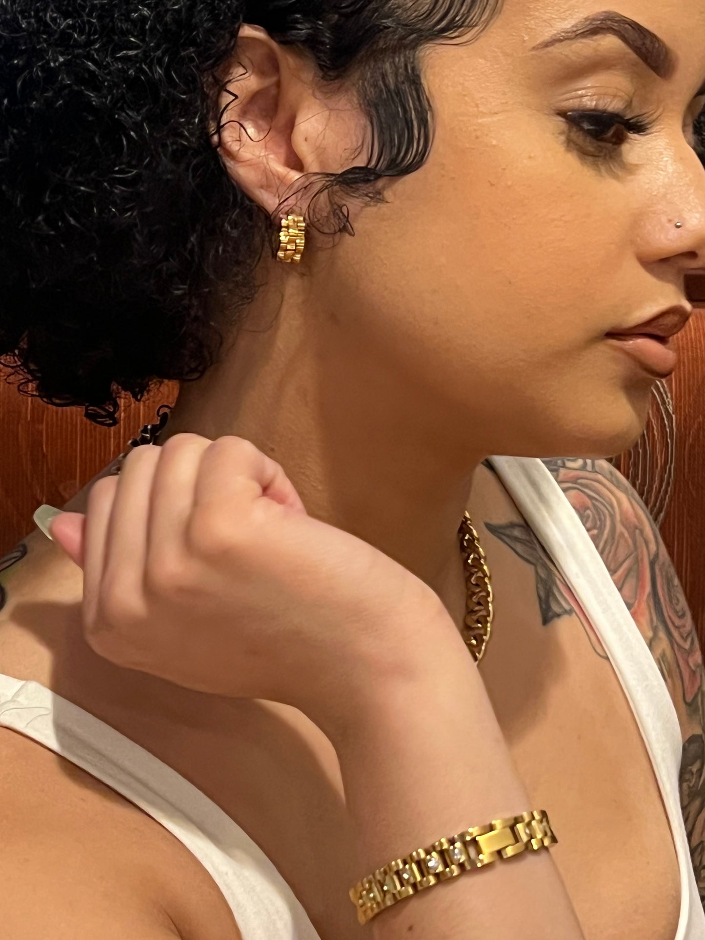 Gold Rolly Hoops