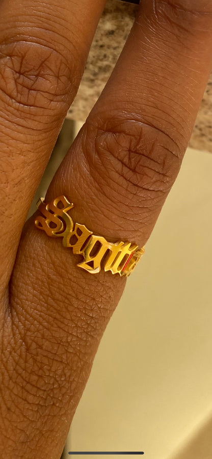 18k Gold plated zodiac ring (Adjustable)